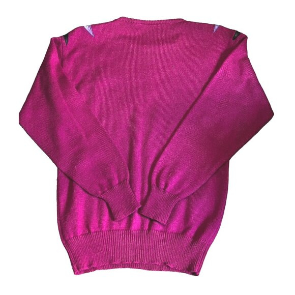 Vintage 80's Sweater by Regency Collection for Joyce Sz Large Womens Purple Embe - Picture 6 of 15